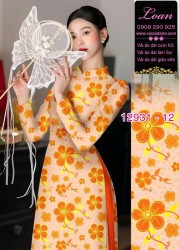 Vải áo dài hoa nhí in 3D