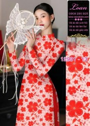 Vải áo dài hoa nhí in 3D