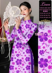 Vải áo dài hoa nhí in 3D