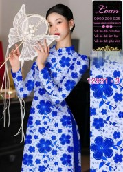 Vải áo dài hoa nhí in 3D