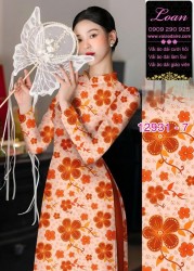 Vải áo dài hoa nhí in 3D