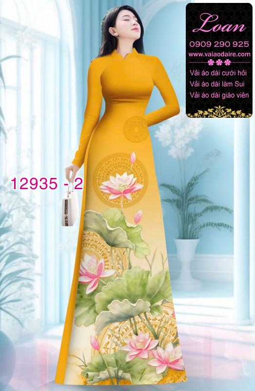 Vải áo dài hoa sen in 3D