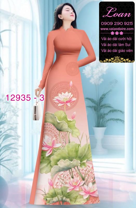 Vải áo dài hoa sen in 3D