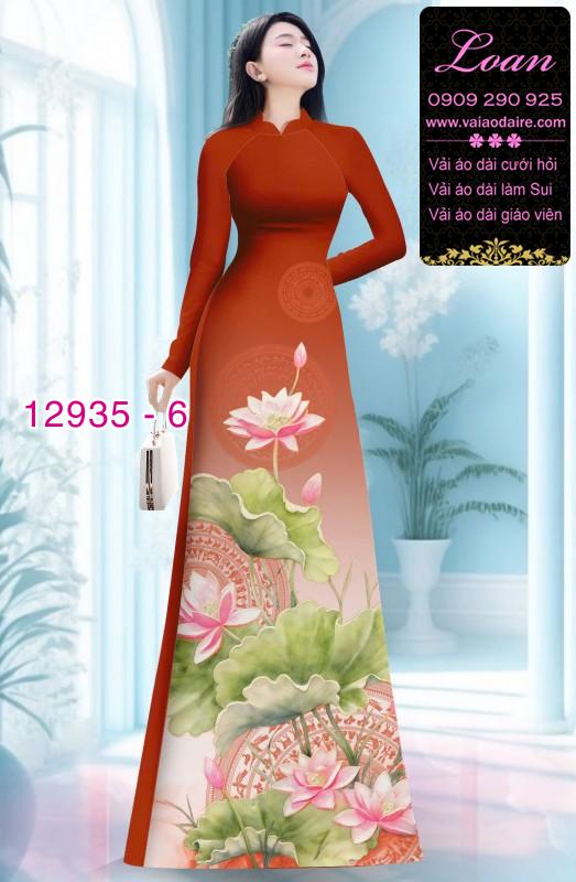 Vải áo dài hoa sen in 3D