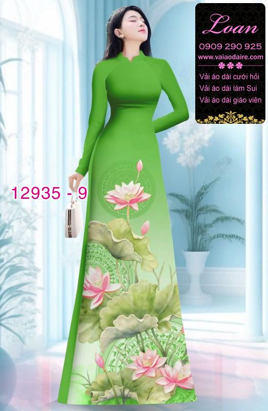 Vải áo dài hoa sen in 3D
