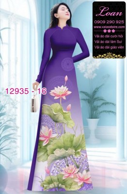 Vải áo dài hoa sen in 3D-