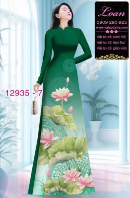 Vải áo dài hoa sen in 3D-