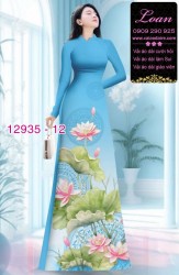Vải áo dài hoa sen in 3D
