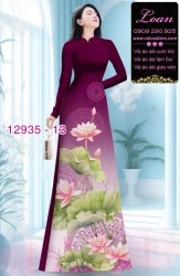 Vải áo dài hoa sen in 3D
