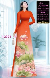 Vải áo dài hoa sen in 3D