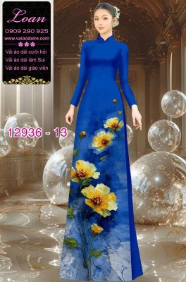 Vải áo dài hoa in 3D-12936
