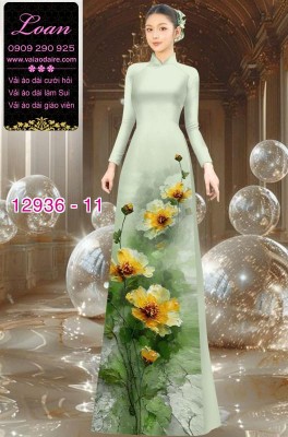 Vải áo dài hoa in 3D-DT 12936