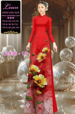 Vải áo dài hoa in 3D-12936