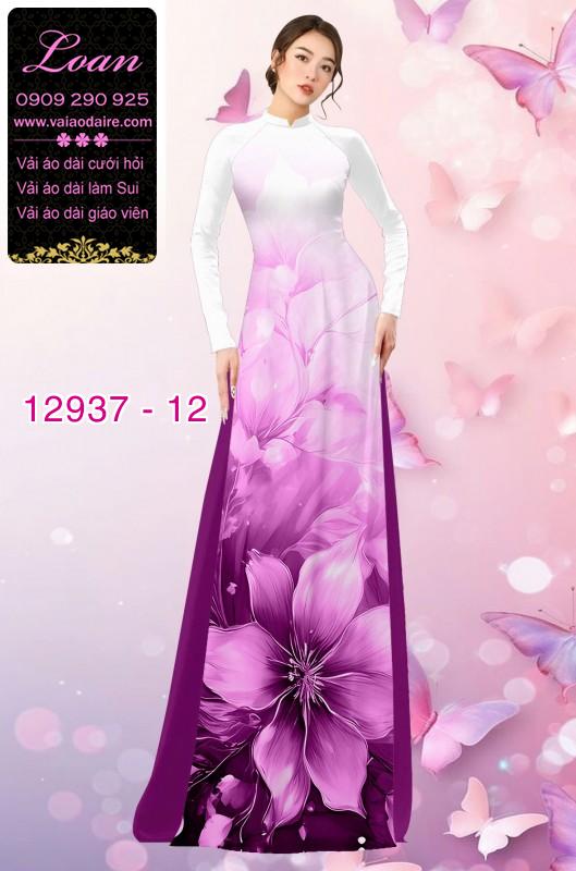 Vải áo dài hoa in 3D