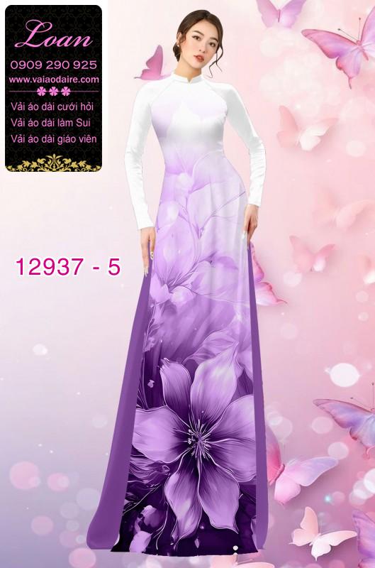 Vải áo dài hoa in 3D