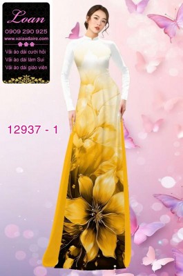 Vải áo dài hoa in 3D-DT 12937