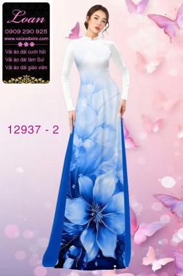 Vải áo dài hoa in 3D-12937