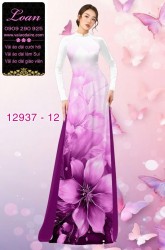 Vải áo dài hoa in 3D