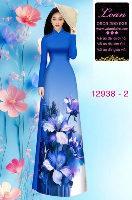 Vải áo dài hoa in 3D-12938