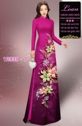 Vải áo dài hoa in 3D