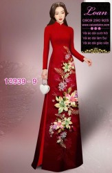 Vải áo dài hoa in 3D