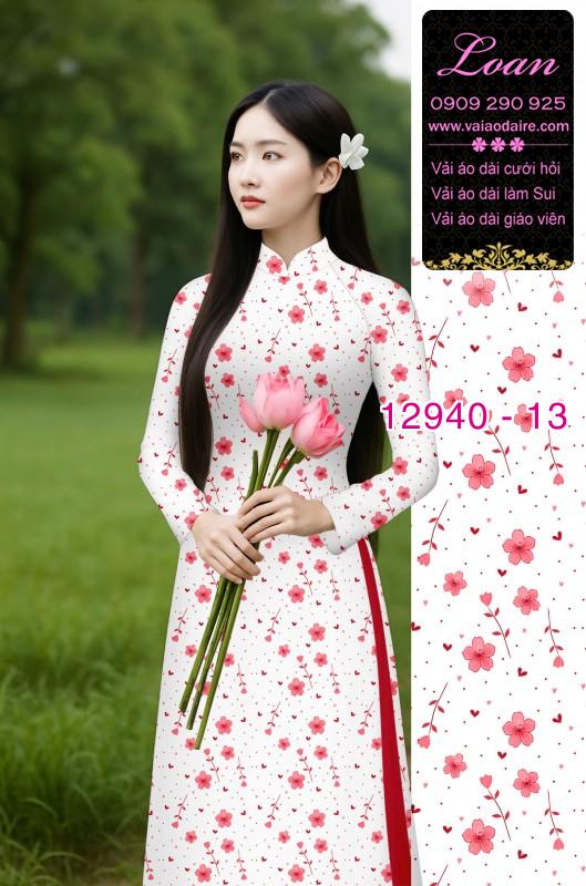 Vải áo dài hoa in 3D