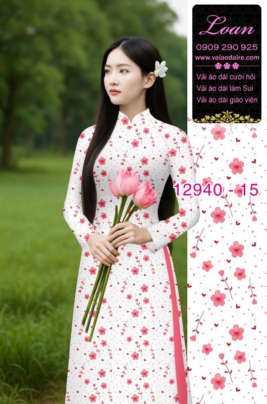 Vải áo dài hoa in 3D