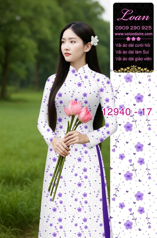 Vải áo dài hoa in 3D
