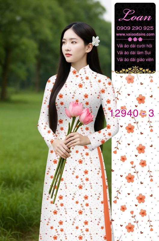 Vải áo dài hoa in 3D