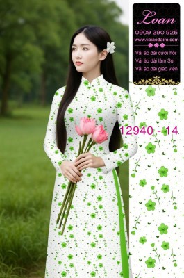 Vải áo dài hoa in 3D-