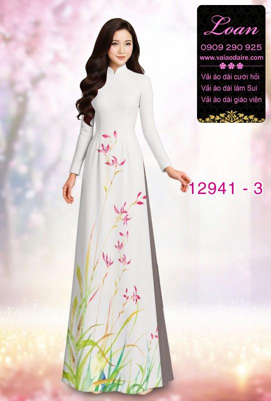 Vải áo dài hoa in 3D