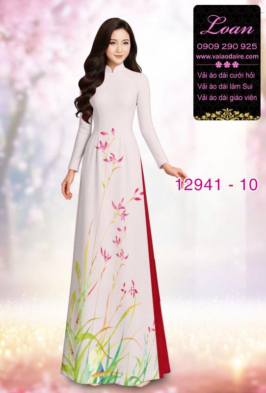 Vải áo dài hoa in 3D