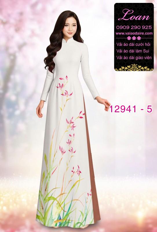 Vải áo dài hoa in 3D