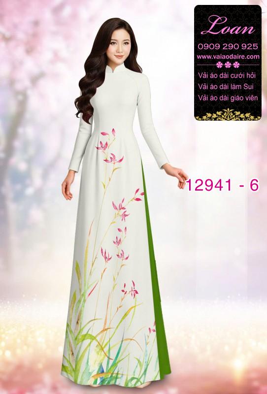 Vải áo dài hoa in 3D