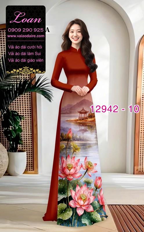 Vải áo dài phong cảnh in 3D