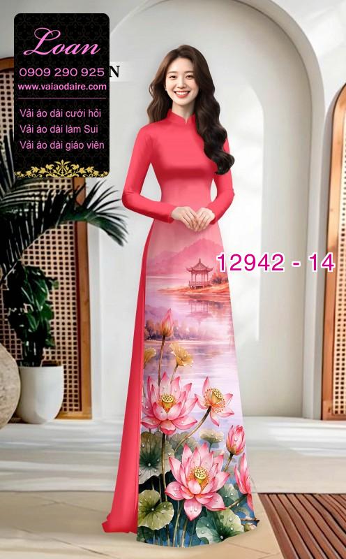 Vải áo dài phong cảnh in 3D