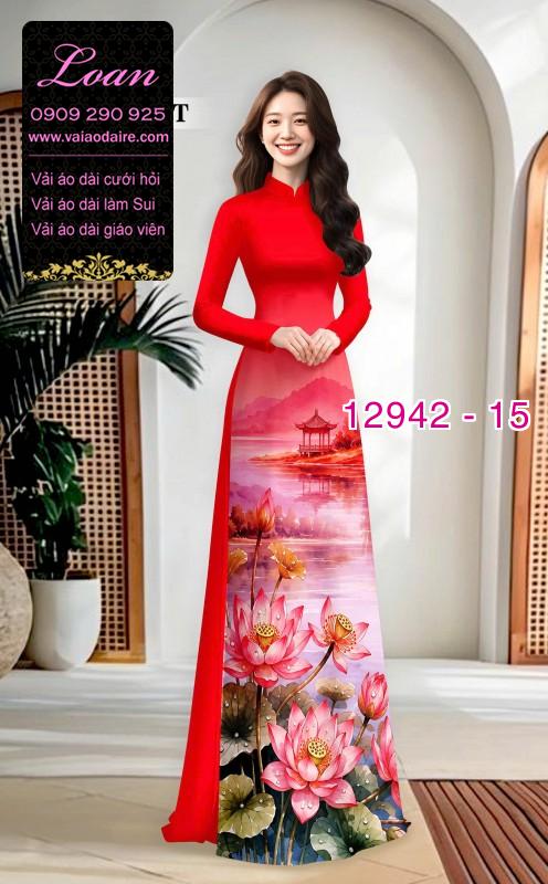 Vải áo dài phong cảnh in 3D