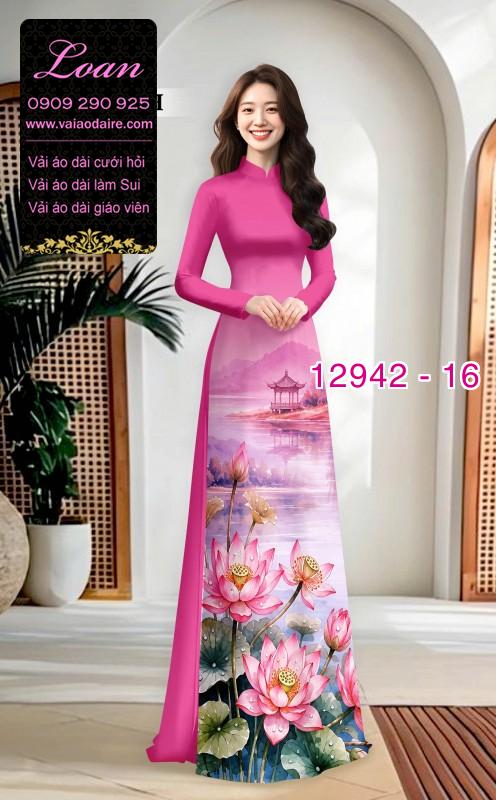 Vải áo dài phong cảnh in 3D