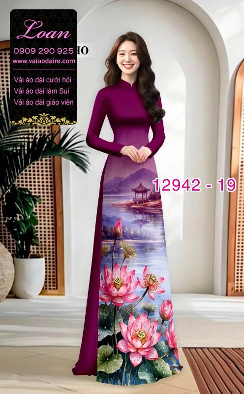 Vải áo dài phong cảnh in 3D
