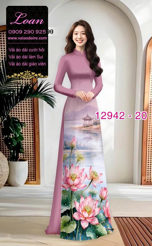 Vải áo dài phong cảnh in 3D