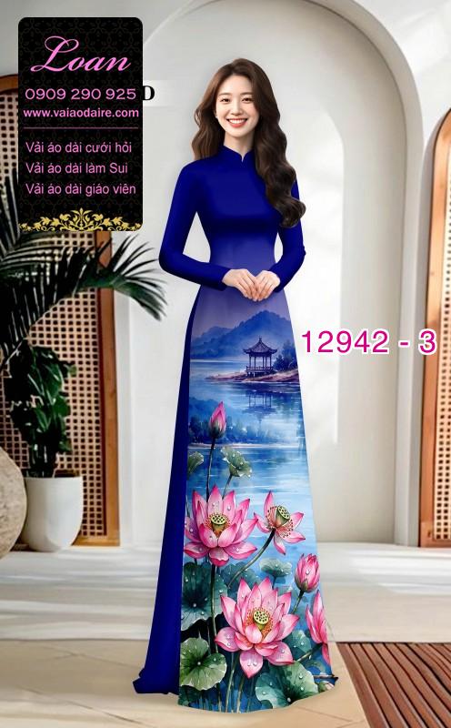 Vải áo dài phong cảnh in 3D