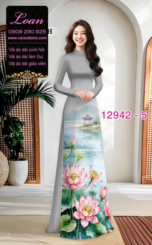 Vải áo dài phong cảnh in 3D