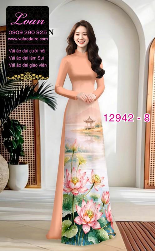 Vải áo dài phong cảnh in 3D