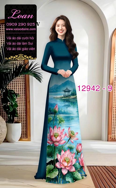Vải áo dài phong cảnh in 3D