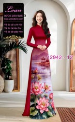 Vải áo dài phong cảnh in 3D