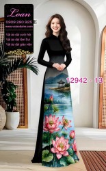 Vải áo dài phong cảnh in 3D