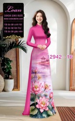 Vải áo dài phong cảnh in 3D