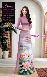 Vải áo dài phong cảnh in 3D
