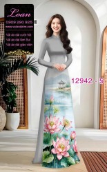 Vải áo dài phong cảnh in 3D