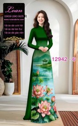 Vải áo dài phong cảnh in 3D
